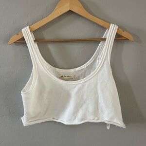 FREE PEOPLE white cropped tank | XS